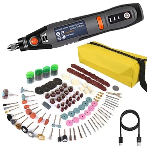 Wireless 3-Speed Rotary Tool Kit – 35W Mini Drill & Engraving Pen (USB, 8500–21000 RPM)